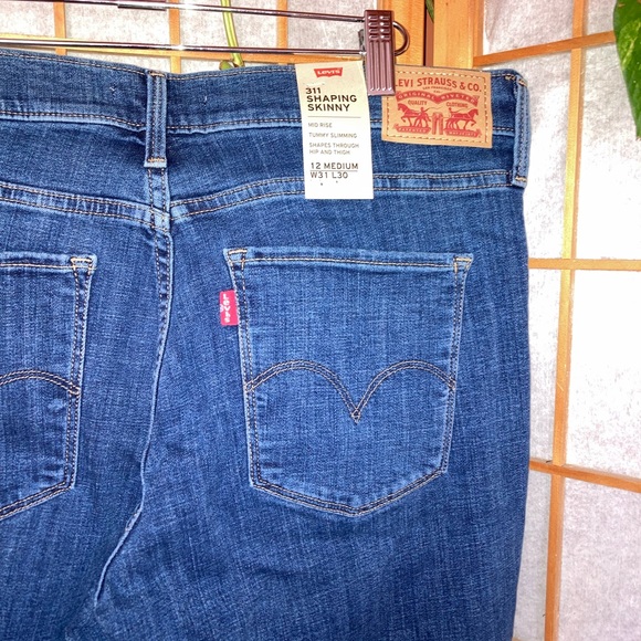 NWT Levi’s Sculpt Hypersoft 311 Shaping Skinny Blue Jeans Denim sz 12 W31 L30 - Picture 5 of 10